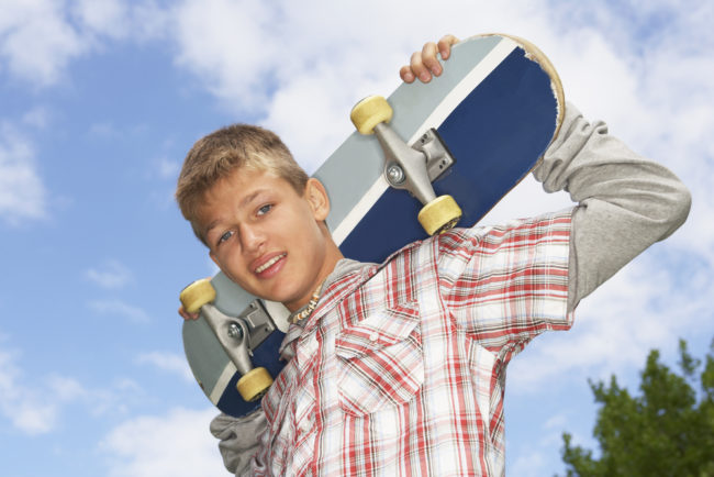 boy with skateboard