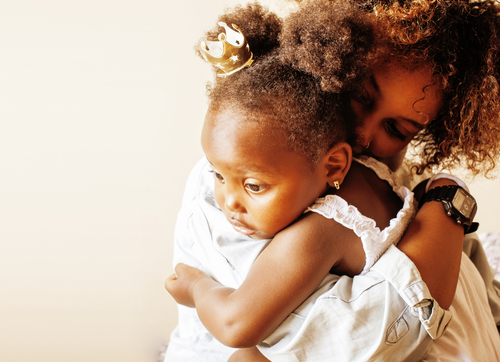 Adorable,Sweet,Young,Afro-american,Mother,With,Cute,Little,Daugh